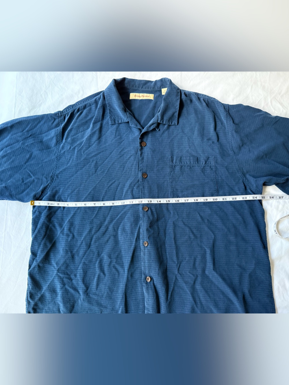 Tommy Bahama Blue silk Textured Casual Button-Down Shirt men’s xl - Picture 10 of 12